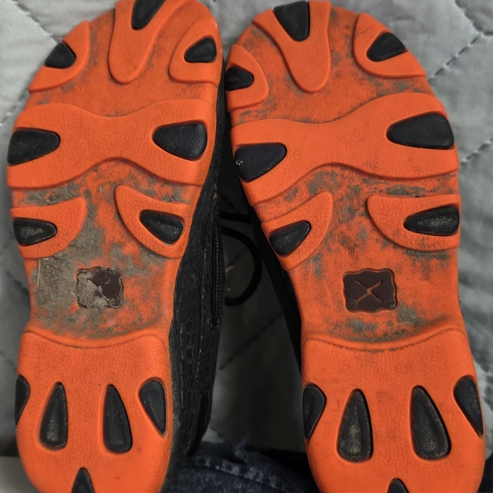 Twisted X Kids Sz 2M WDM0062 Black Orange  Croc Boat Shoe Slip On